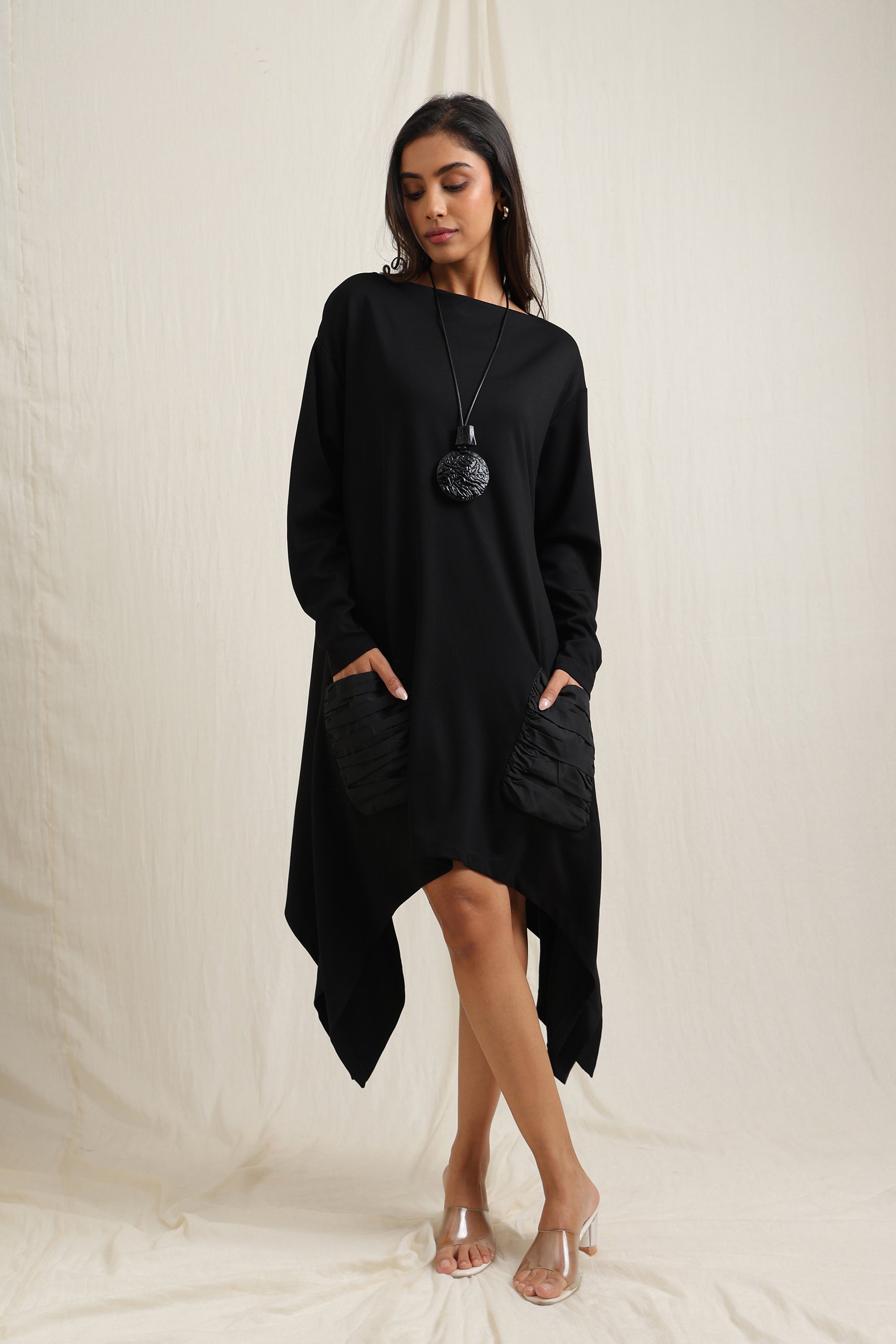 Asymmetric Tunic with Patch Pockets -  Meiala