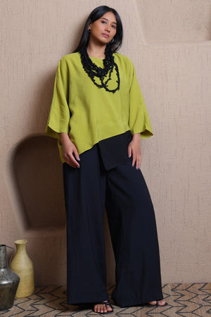 Solid Elastic Waist Pants -  Meiala
