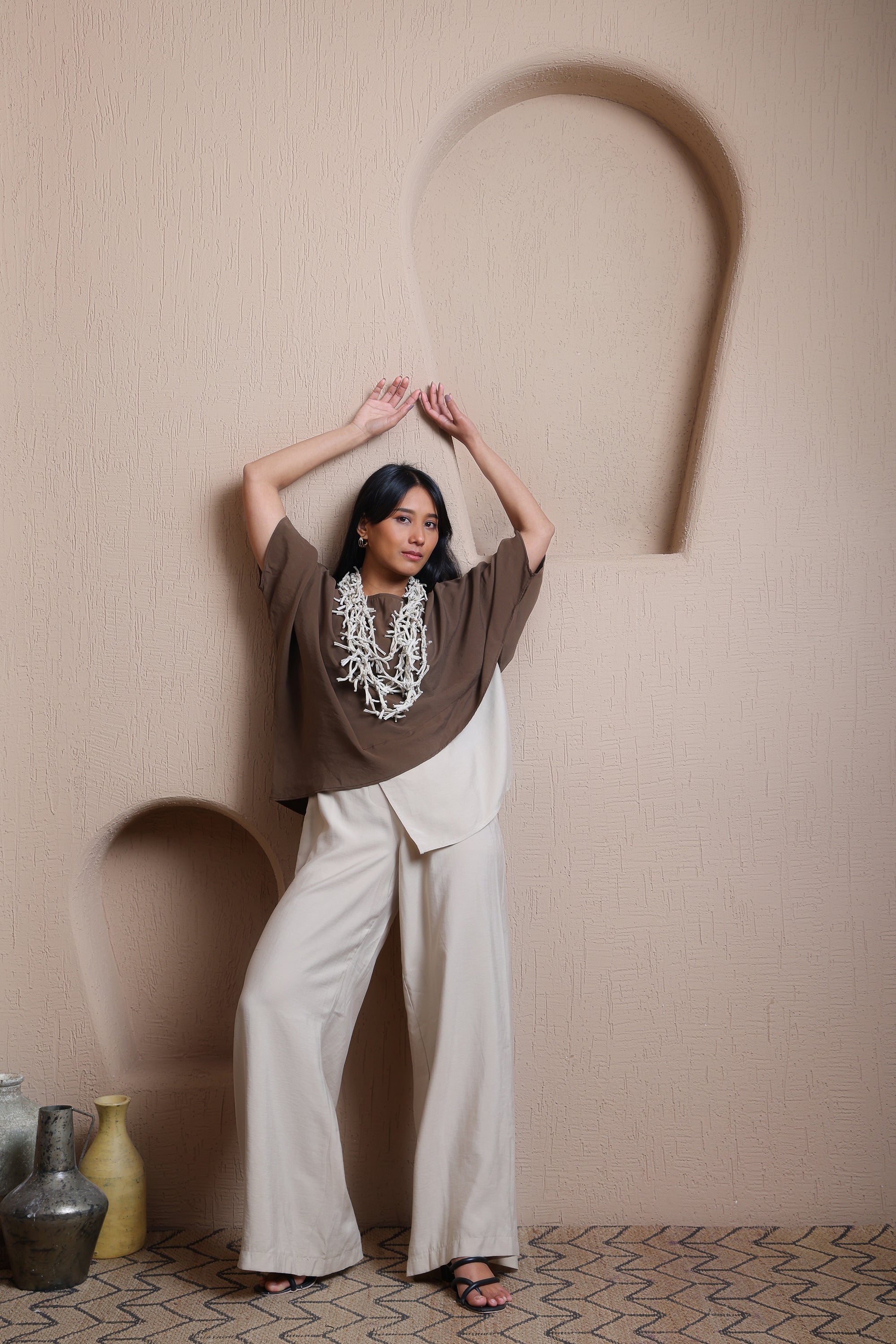 Solid Elastic Waist Pants -  Meiala