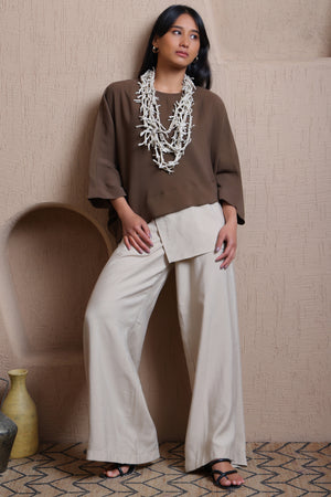 Solid Elastic Waist Pants -  Meiala