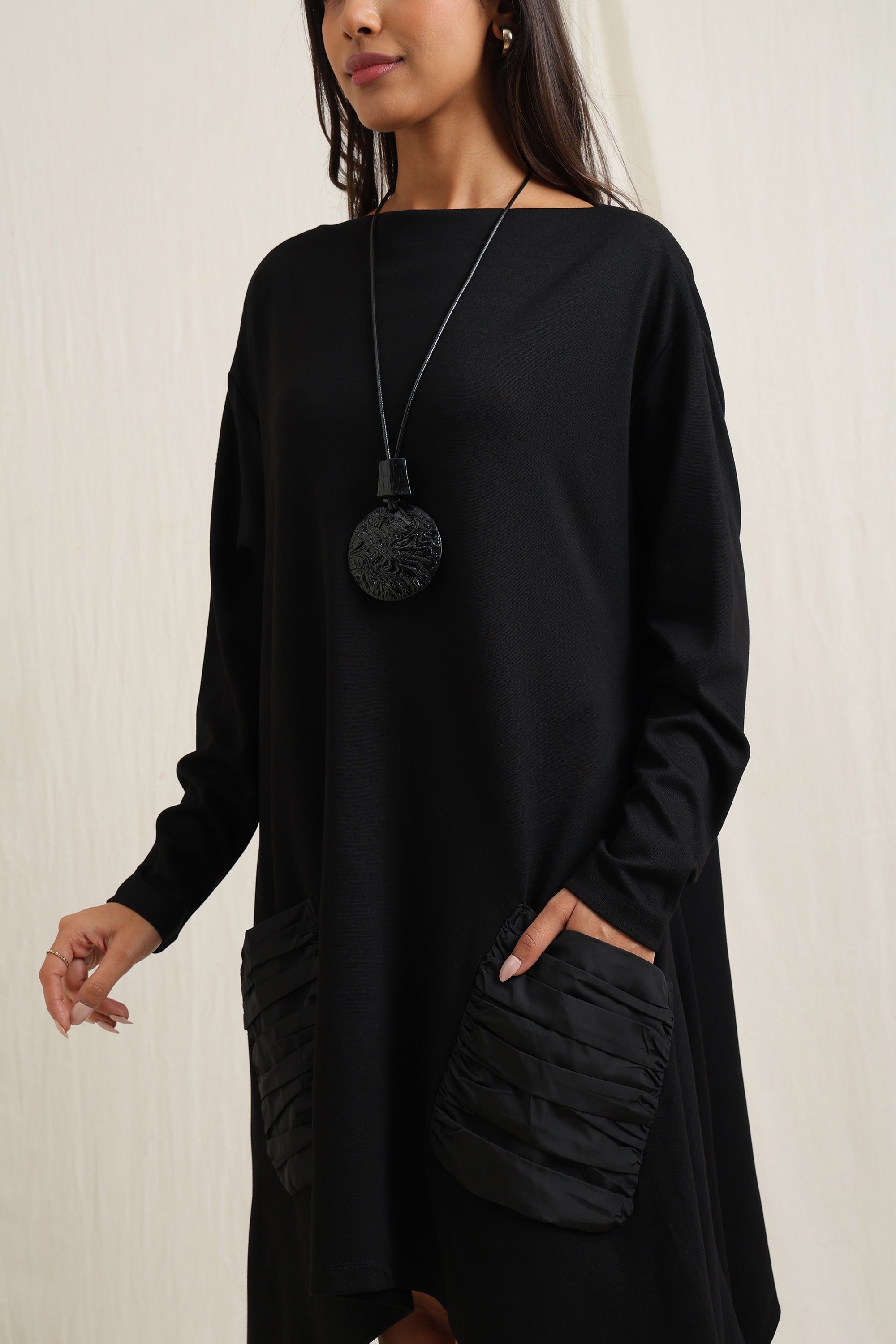 Asymmetric Tunic with Patch Pockets -  Meiala