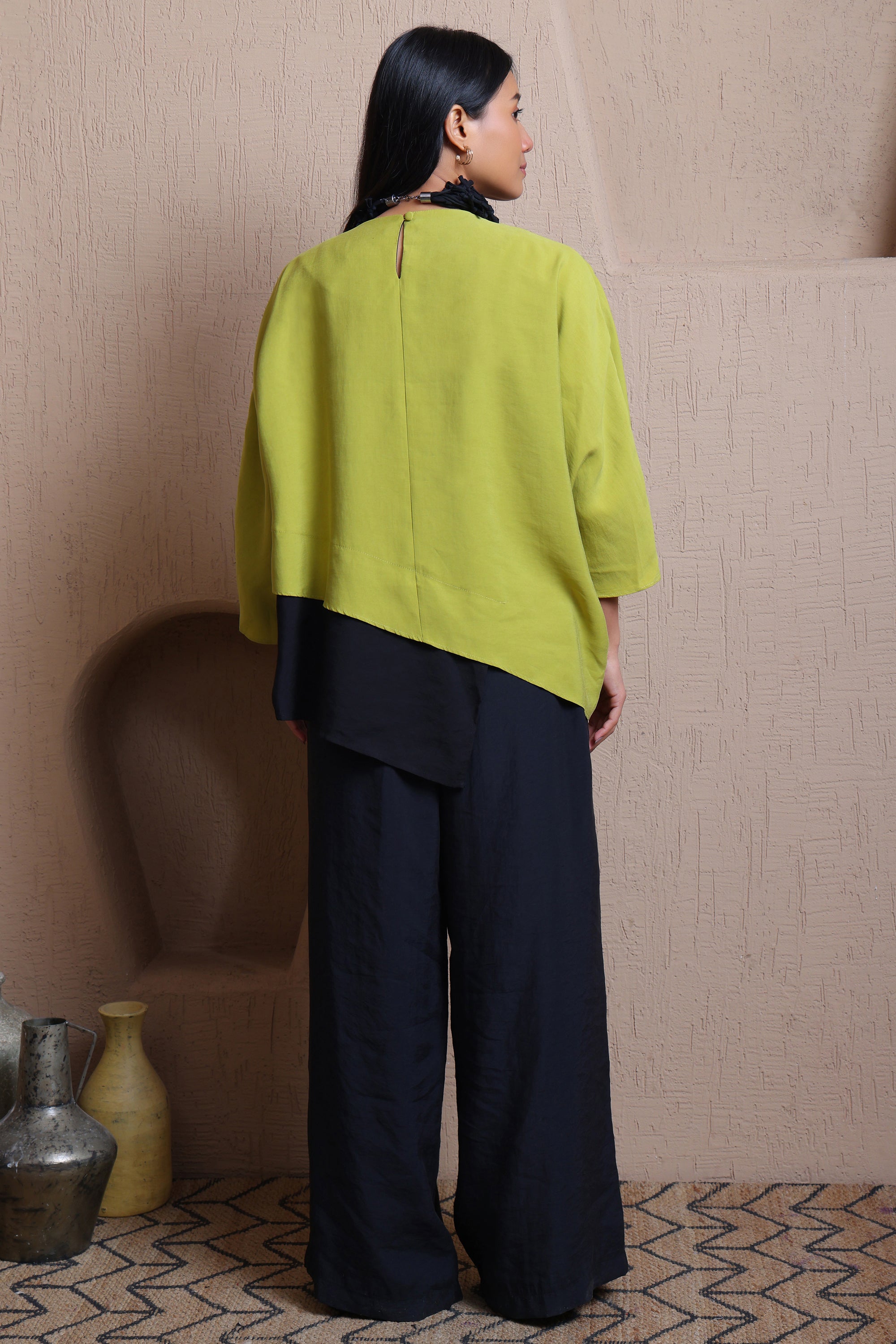Solid Elastic Waist Pants -  Meiala