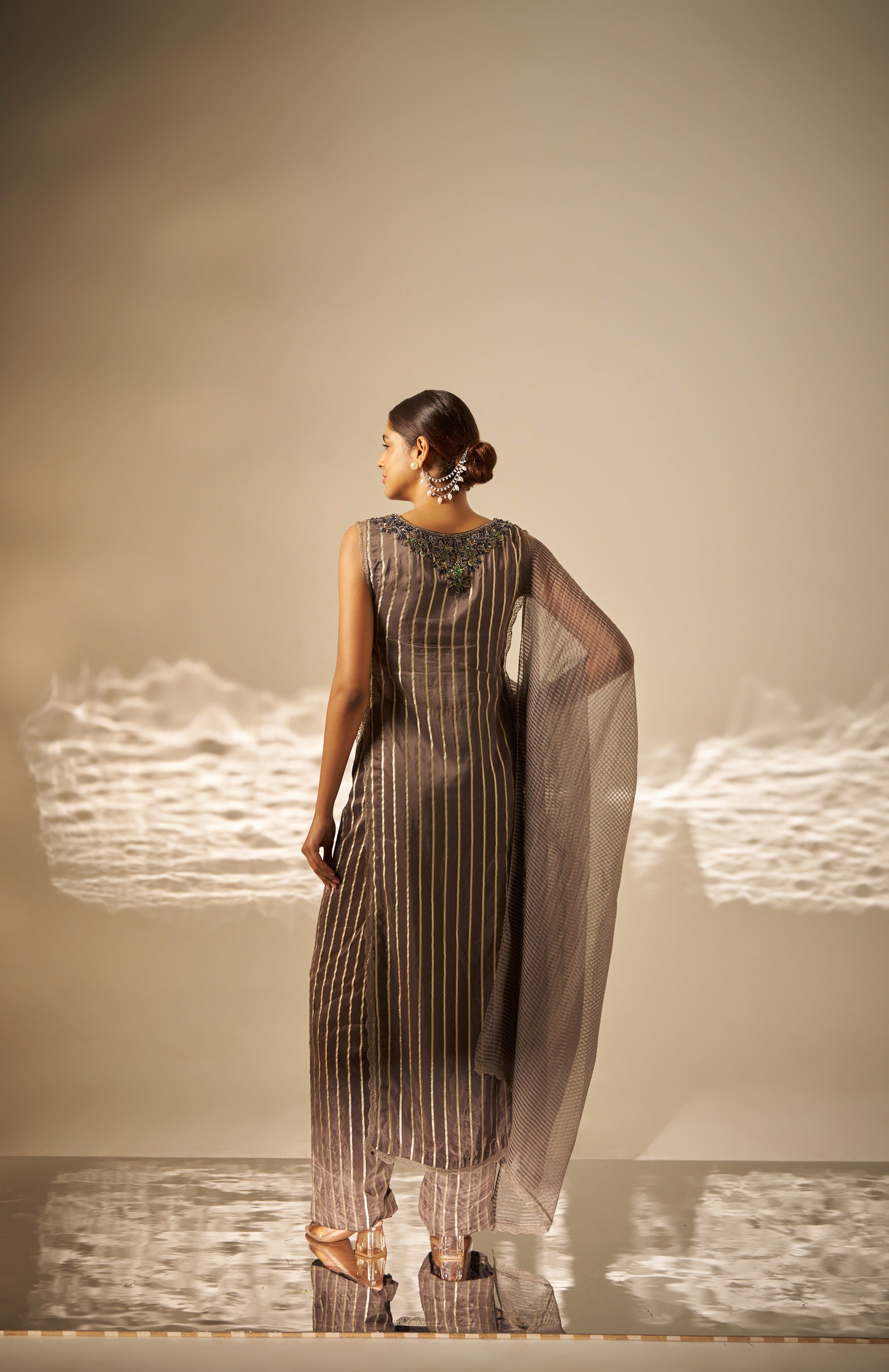 Tejasvini Striped Embroidered Kurta Set