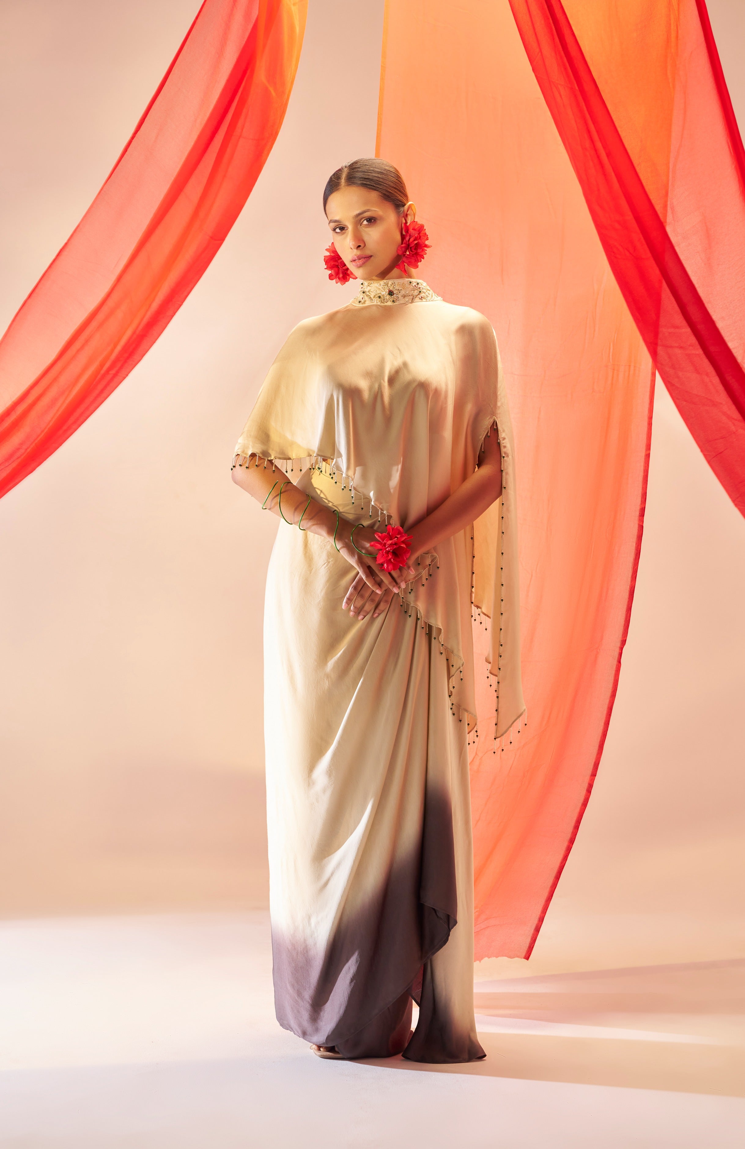 Aparajita Draped Skirt And Cape Set