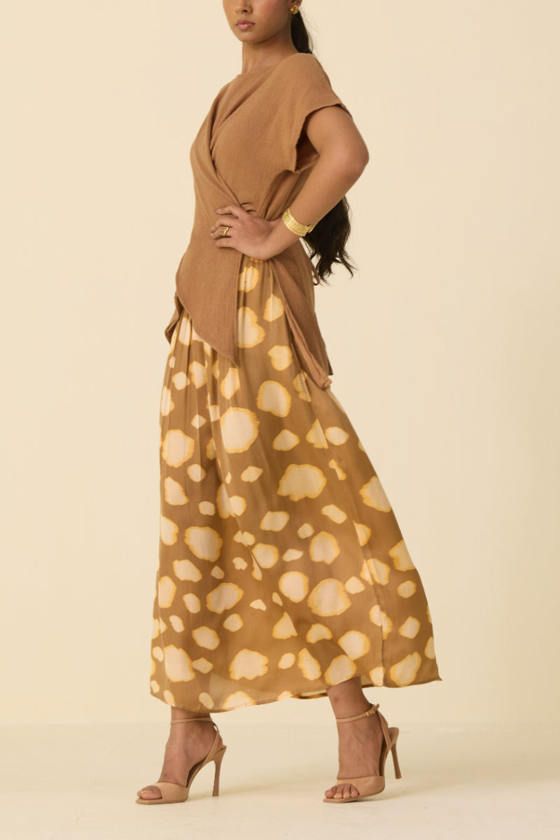 Hand Dyed Mocha Mousse Skirt