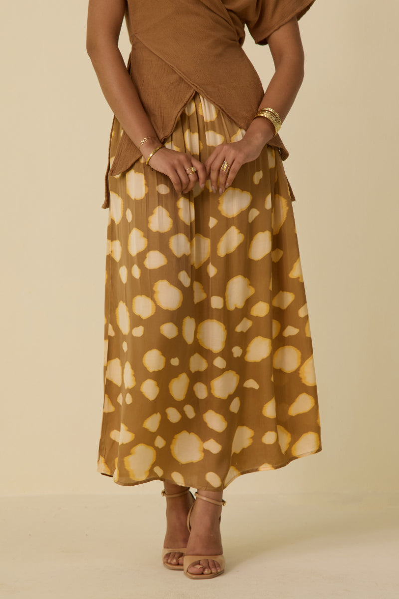 Hand Dyed Mocha Mousse Skirt
