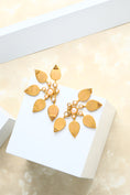 Load image into Gallery viewer, Gold Five Petal Earrings With Pearl Clusters
