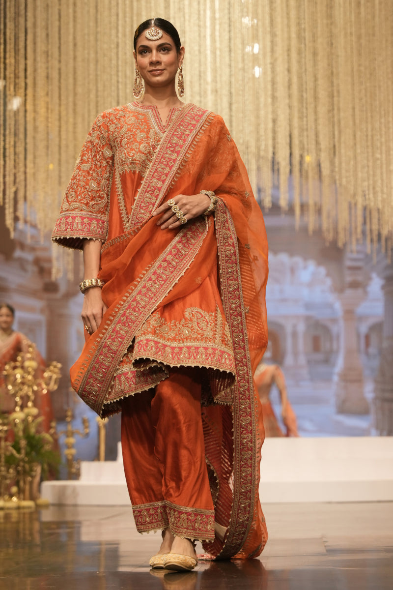 Irha-Short Chauga with Khada Dupatta