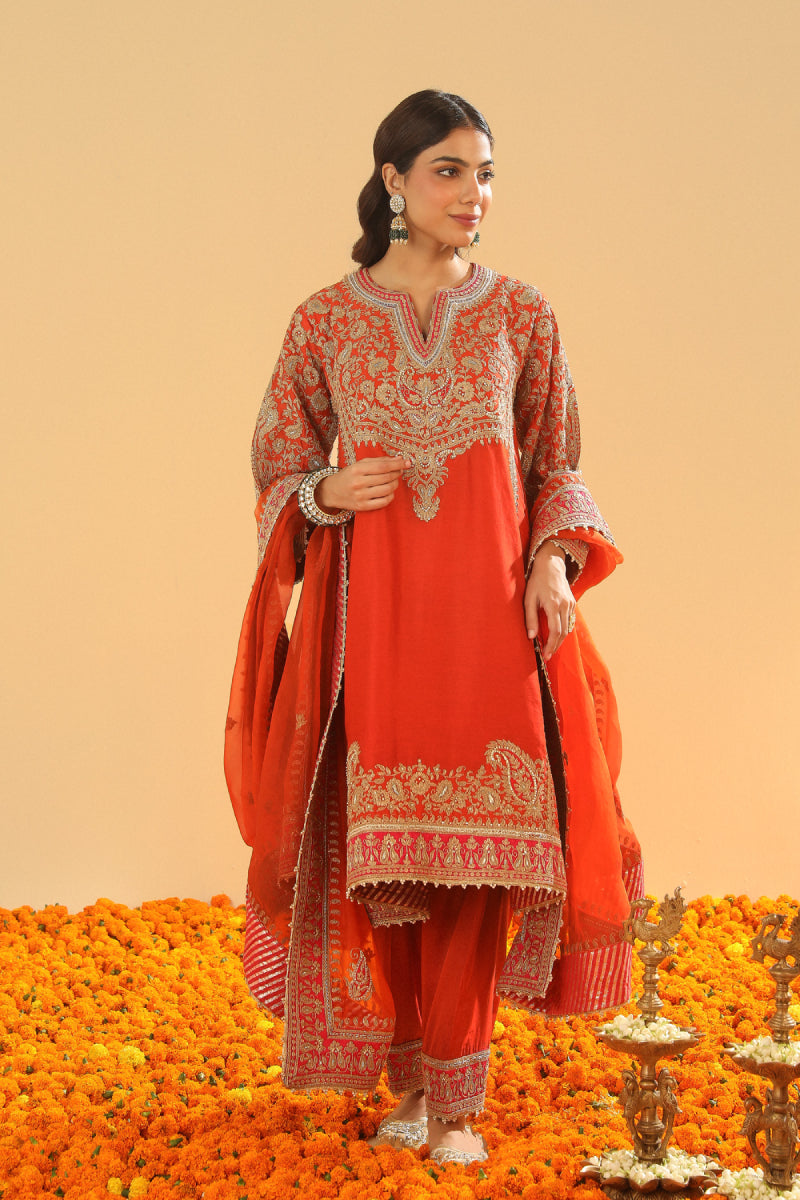 Irha-Short Chauga with Khada Dupatta