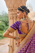 Load image into Gallery viewer, Purple Banarsi Bridal Lehenga Set
