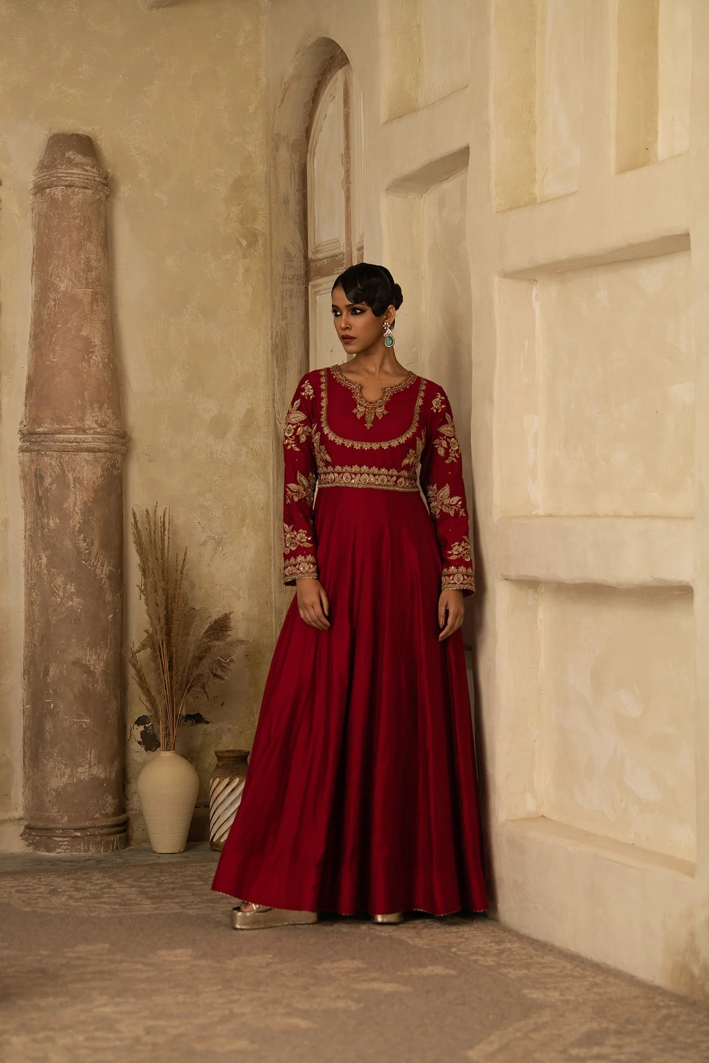 AMBIKA RED ANARKALI