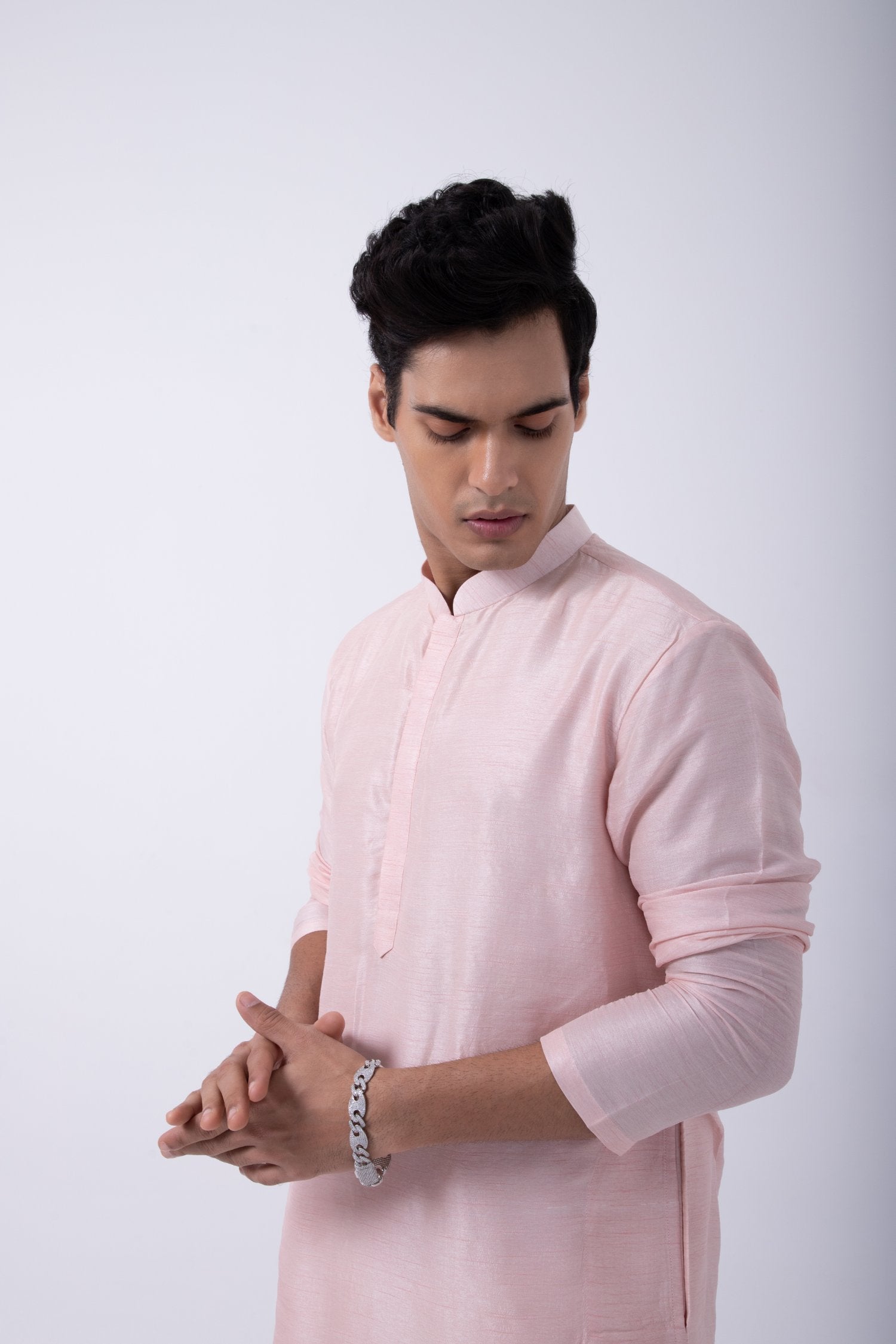 Pastel Pink Pintuck Kurta Set