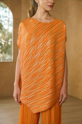 Load image into Gallery viewer, Orange Metallic Kurti Drape Set
