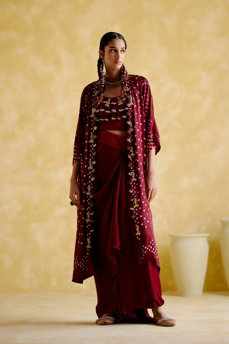 Malini Maroon Bandhini
