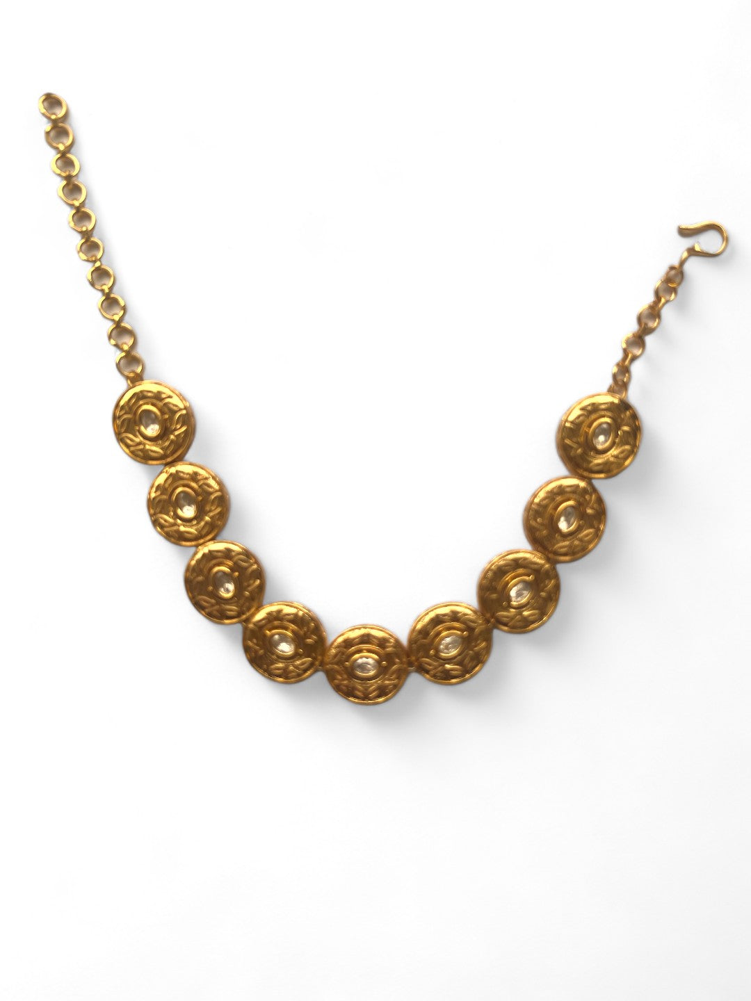 Le Selena Gold And White Kundan Necklace