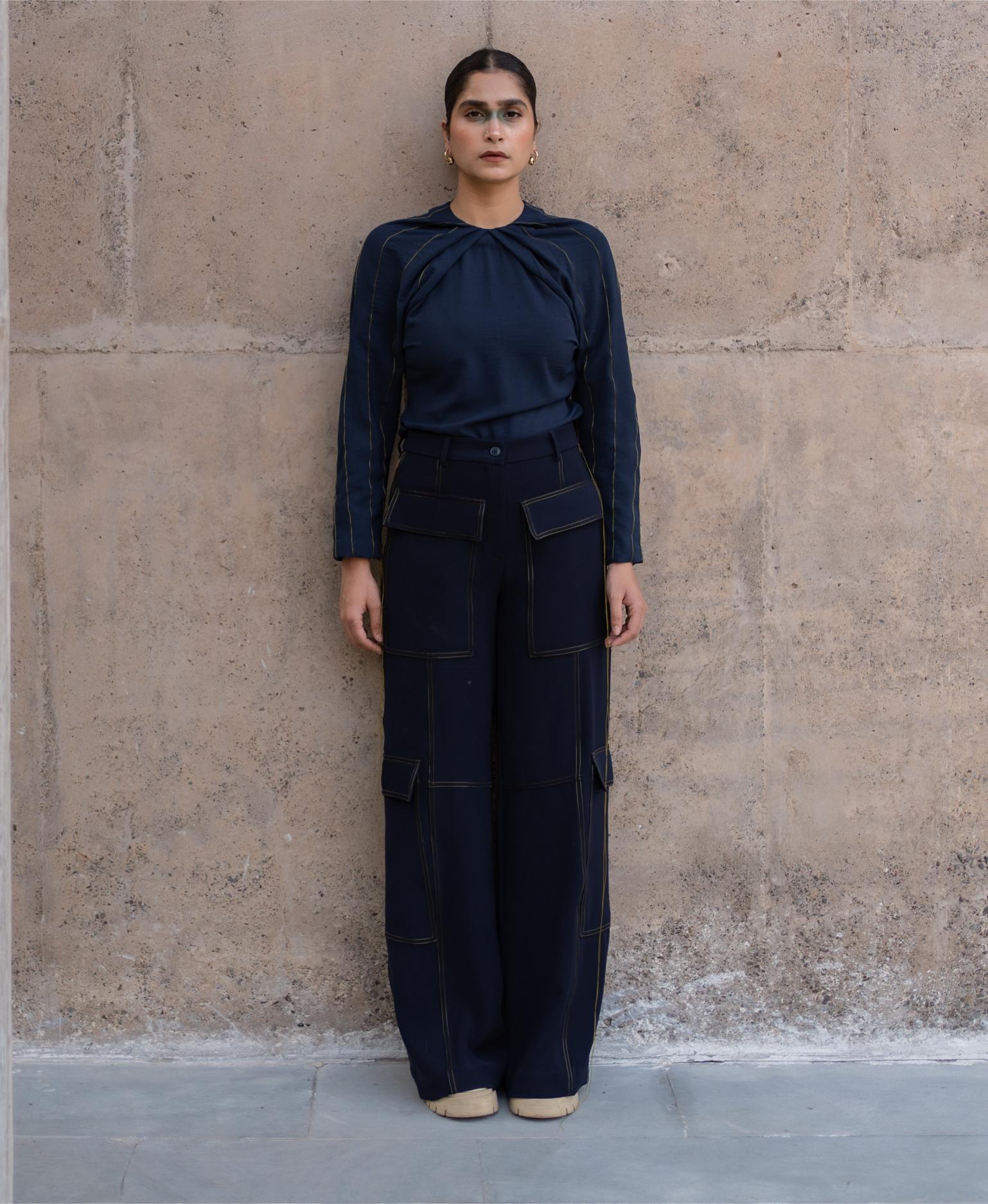 Panel line stitch top