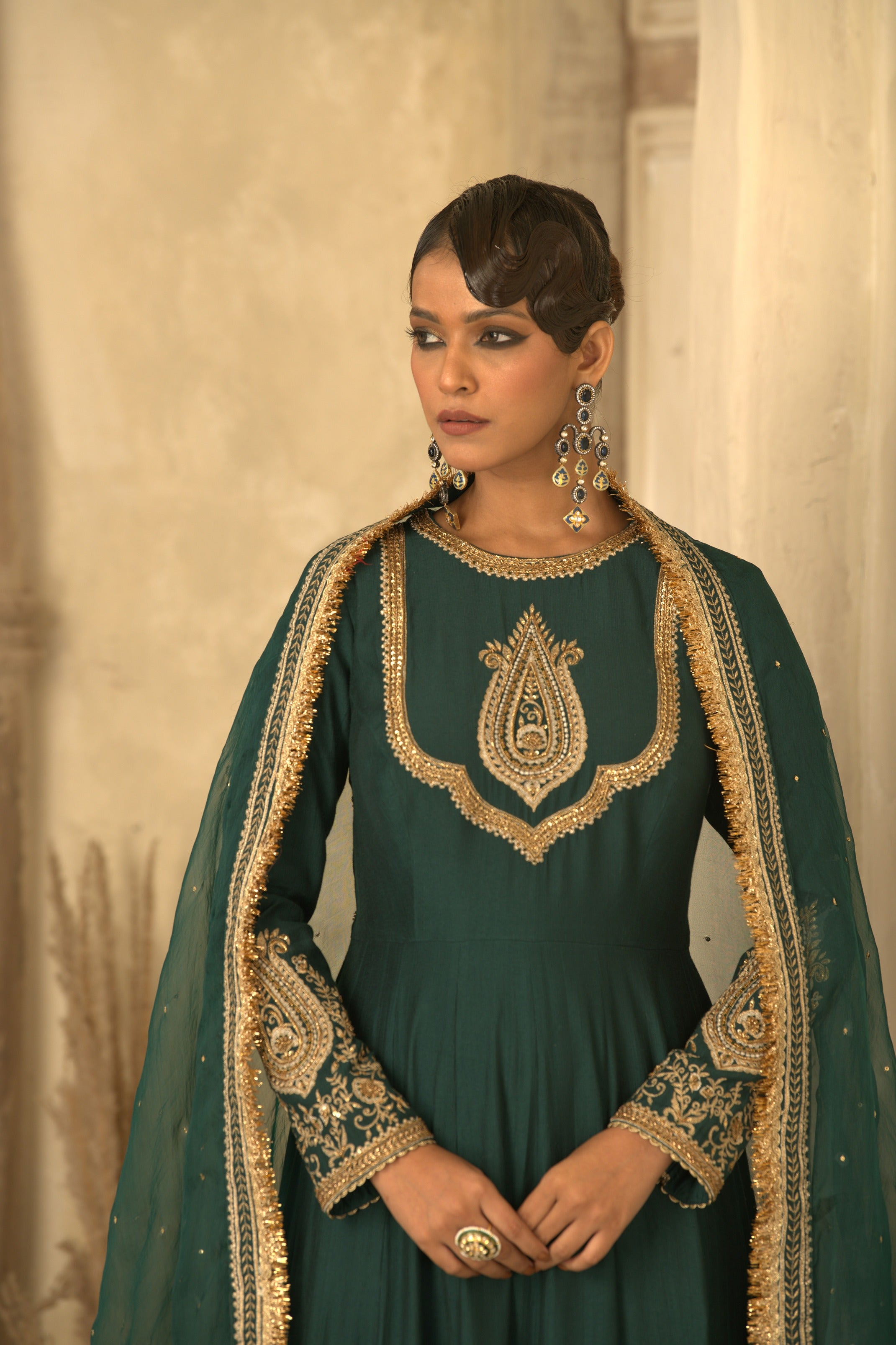 GREEN MEHRAAB ANARKALI SET