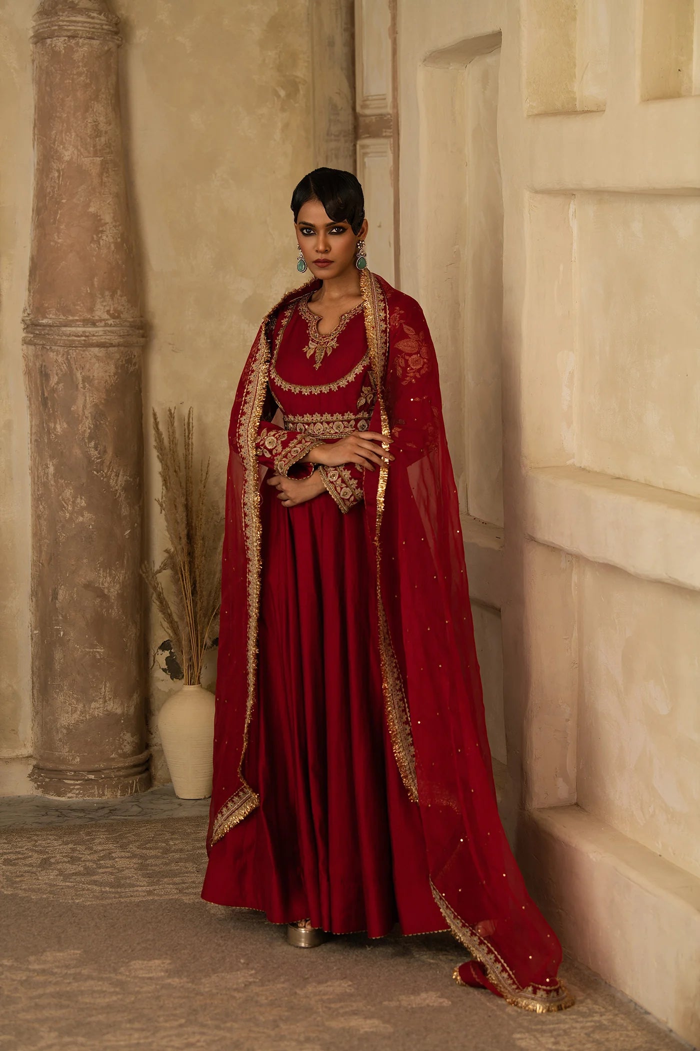AMBIKA RED ANARKALI