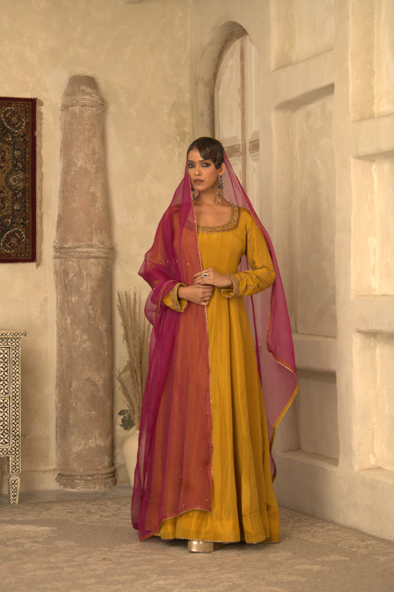 DHARINI MUSTARD ANARKALI
