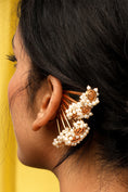 Load image into Gallery viewer, Pearl Bunch Gold Ear Cuff
