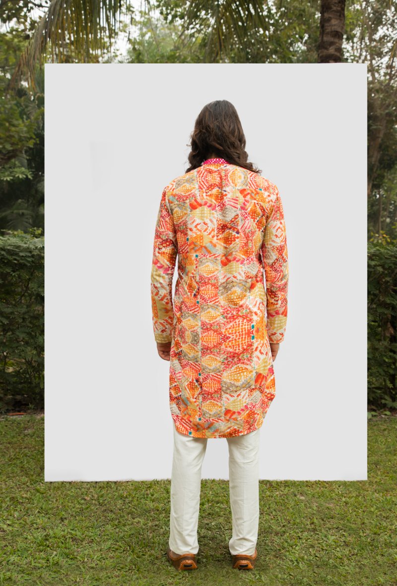 Diamond Printed Mirror Kurta Set
