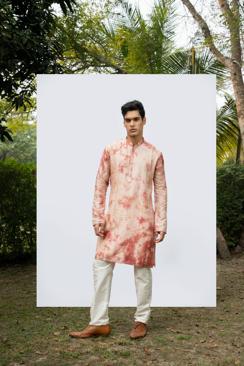 Dirty Pink Emb Kurta Set