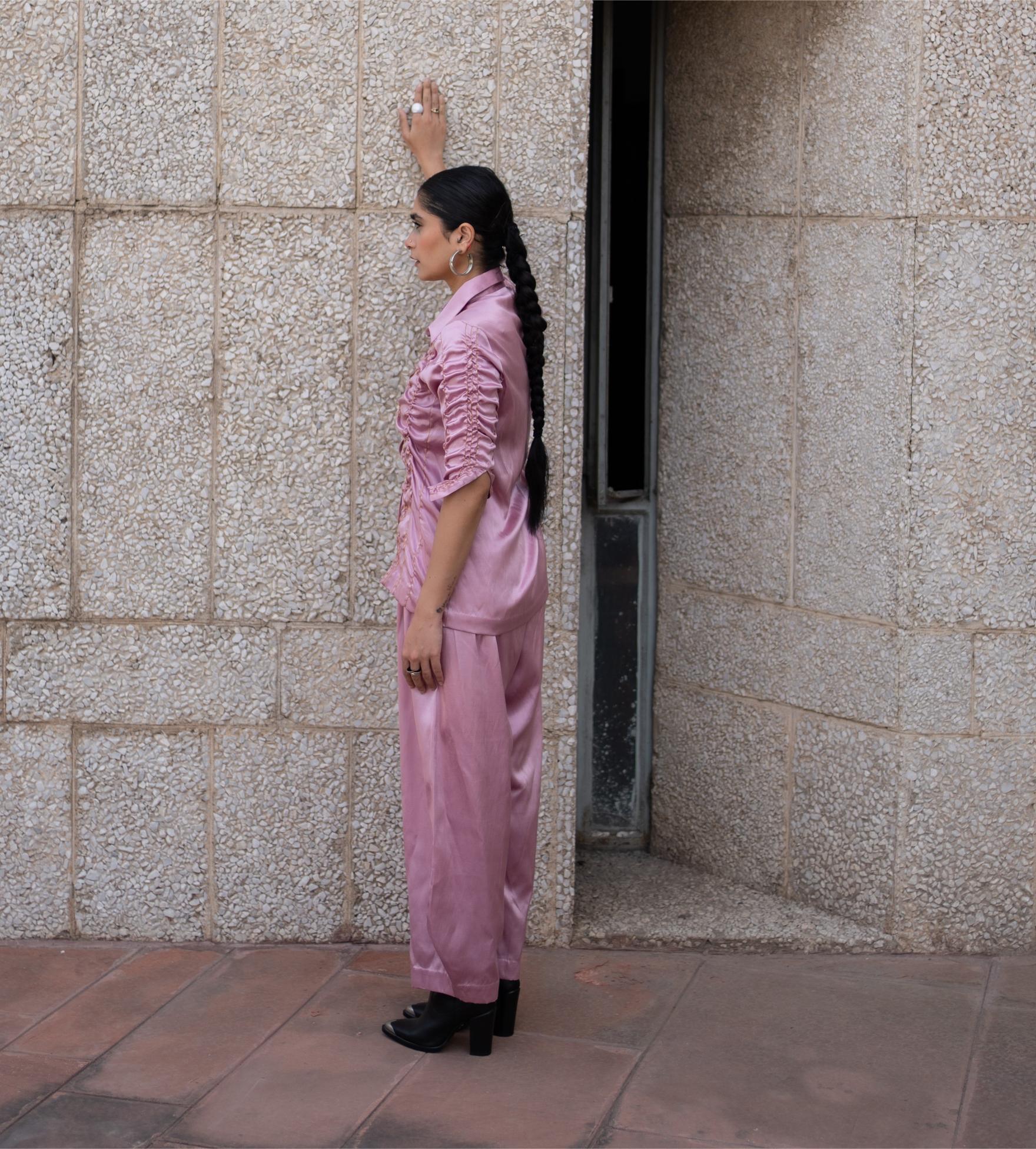 Scrunched mashru shirt